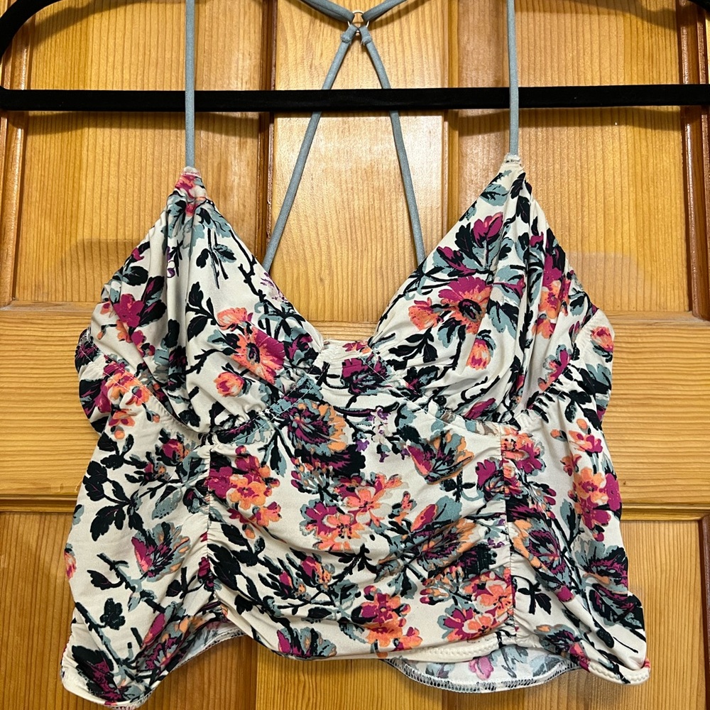 Floral Ruched Tank Top from Urban Outfitters